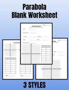 Parabola Blank Worksheets - Roombop