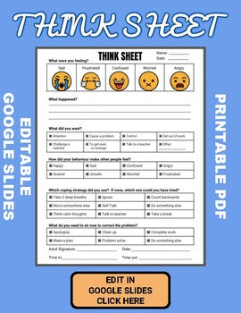 Think Sheet (Editable in Google Slides) - Roombop