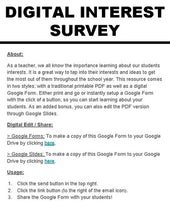 Load image into Gallery viewer, Digital Interest Survey Back To School (Editable on Google Forms) Distance Learn - Roombop