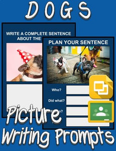 Dogs Picture Prompt Writing (Google Classroom) - Roombop