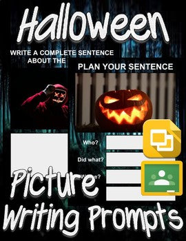 Halloween Picture Prompt Writing (Google Classroom) - Roombop
