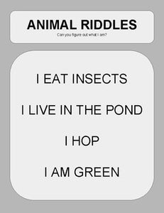 Animal Riddles: Who Am I Handout & Google Slide - Roombop