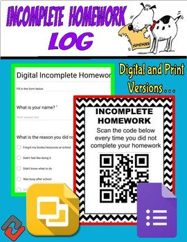Digital Incomplete Homework Log (Google Forms & Slides) - Roombop