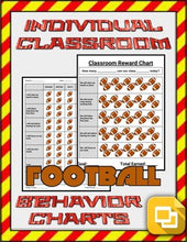 Load image into Gallery viewer, Football Individual &amp; Classroom Behavior Chart (Editable on Google Slides) - Roombop