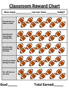 Football Individual & Classroom Behavior Chart (Editable on Google Slides) - Roombop