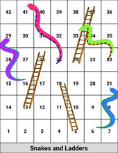 Load image into Gallery viewer, Snakes &amp; Ladders Printable Board Game (Editable Google Slides) Distance Learning - Roombop