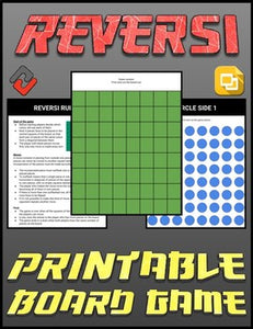 Reversi Printable Board Game (Editable Google Slides) Distance Learning - Roombop