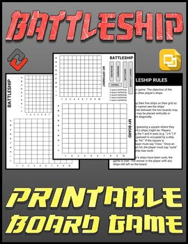 Battleship Printable Board Game (Editable Google Slides) Distance Learning - Roombop