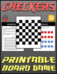 Checkers Printable Board Game (Editable Google Slides) Distance Learning - Roombop