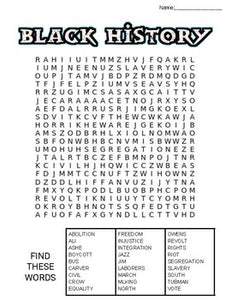 Black History Month Word Search: 3 Difficulties - Roombop