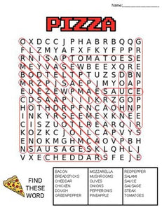 Pizza Word Search: 3 Difficulties - Roombop
