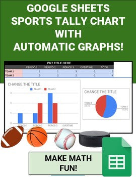 Sports Tally Chart with Automatic Graphs (Editable in Google Sheets) - Roombop
