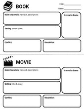 Load image into Gallery viewer, Book vs Movie Graphic Organizers (Editable in Google Slides) - Roombop