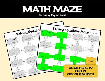 Solving Equations Math Maze Worksheet - Roombop