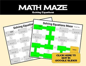 Solving Equations Math Maze Worksheet - Roombop