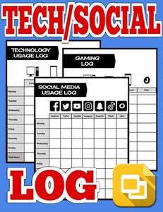 Technology & Social Media Log (Editable Google Slides) - Roombop