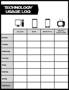 Technology & Social Media Log (Editable Google Slides) - Roombop