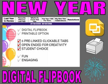 New Year Digital Flipbook - Google Slides