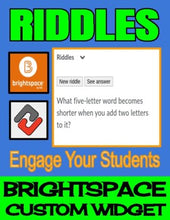 Load image into Gallery viewer, Riddles - Brightspace Custom Widget