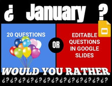 Load image into Gallery viewer, January Digital &amp; Printable Would You Rather (Google Slides)