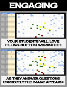 Valentines Day - Digital Pixel Art, Magic Reveal - ADDITION - Google Sheets