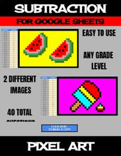 Load image into Gallery viewer, Summer - Digital Pixel Art, Magic Reveal - SUBTRACTION - Google Sheets