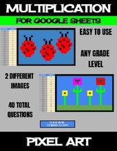 Load image into Gallery viewer, Mother&#39;s Day/Spring Digital Pixel Art Magic Reveal MULTIPLICATION Google Sheets