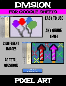 New Year - Digital Pixel Art, Magic Reveal - DIVISION - Google Sheets
