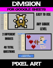 Load image into Gallery viewer, Valentine&#39;s Day - Digital Pixel Art, Magic Reveal - DIVISION - Google Sheets