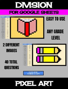 Back To School - Digital Pixel Art, Magic Reveal - DIVISION - Google Sheets