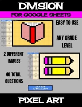 Back To School - Digital Pixel Art, Magic Reveal - DIVISION - Google Sheets