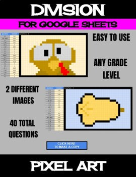 Thanksgiving - Digital Pixel Art, Magic Reveal - DIVISION - Google Sheets